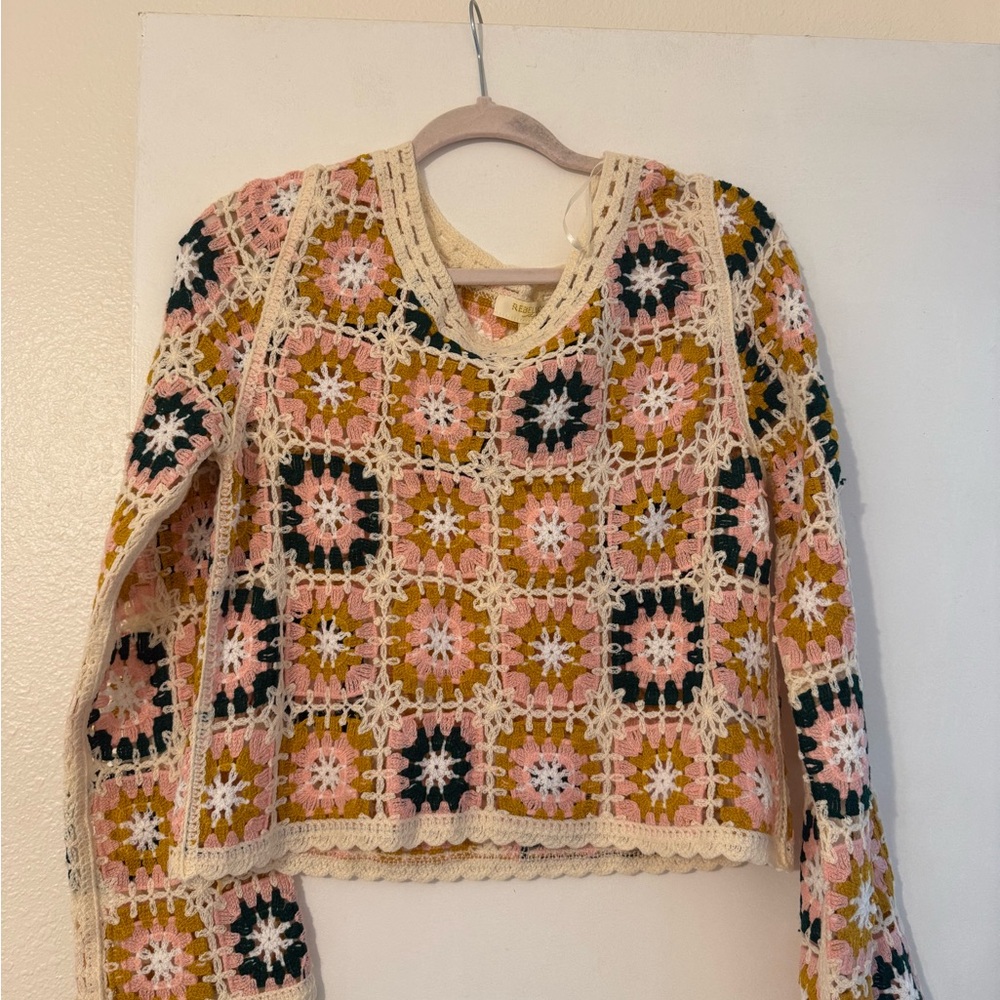 Crochet Floral Sweater